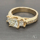 18k Gold Ring with 0.98ct Diamond: Three-Stone Engagement Brilliance Redefined