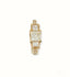 18k gold ring with 0.98ct diamond, brilliance redefined step, featuring three square-cut diamonds