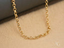 18K solid gold rolo chain necklace, 2.7mm classic round-link design