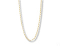 18K solid gold rolo chain necklace with white beads, 2.7mm design