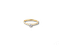Simple solid 18k yellow gold solitaire ring with round diamond in art gold box