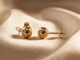 18k gold ball art gold jewelry ball stud earrings with posts and backs