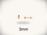 18K gold ball stud earrings minimalist art gold jewelry spheres