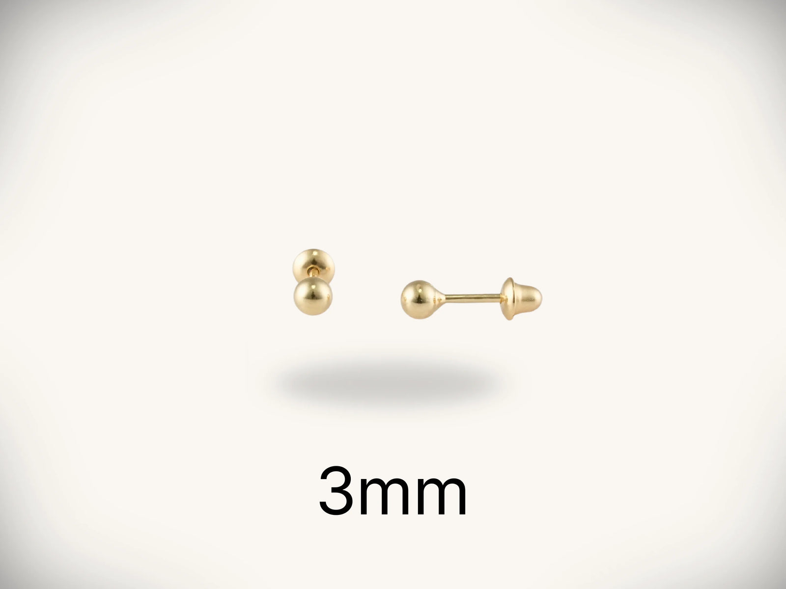 18K gold ball stud earrings minimalist art gold jewelry spheres