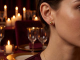18k gold ball stud earrings, smooth spherical art gold jewelry
