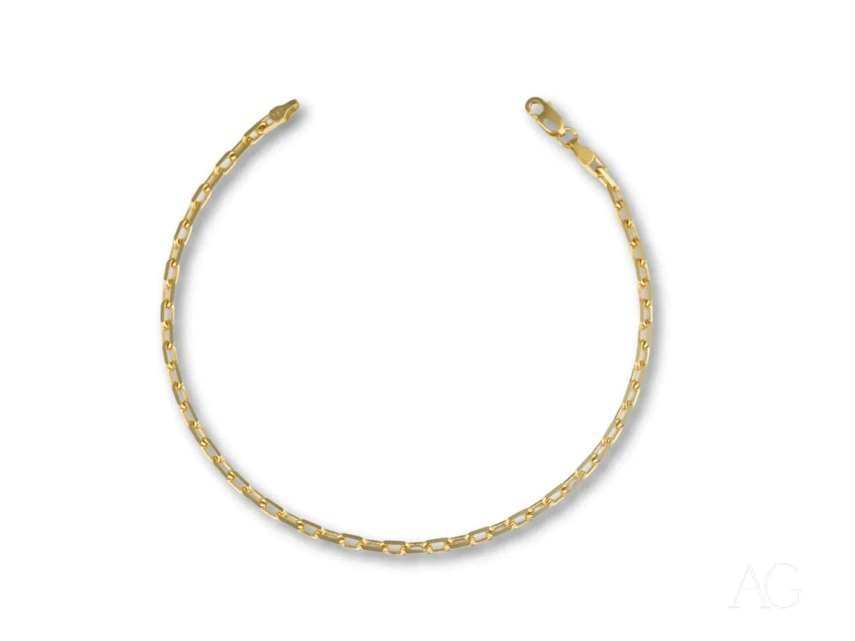 Delicate 18k solid gold bracelet with diamond-cut link and lobster clasp