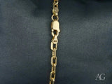 18k solid gold bracelet with diamond-cut link chain and lobster clasp