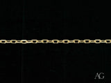 Slender 18k solid gold bracelet with diamond-cut link chain