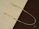 18k solid gold bracelet with diamond-cut link chain