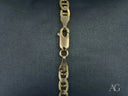 18k solid gold bracelet with gleaming mariner chain and navy link pattern