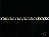 18k solid gold bracelet with navy link pattern and gold mariner chain