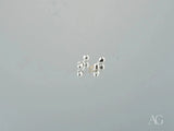 Several certified 18k solid white gold 3mm ball stud earrings