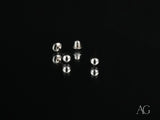 18k white gold 3mm ball stud earrings with screw-back closures