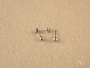 Certified 18k solid white gold 3mm ball-end screw-back earrings set