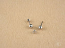18K white gold 4mm ball earrings for kids with silver ball jewelry pieces
