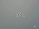 Shiny 18k white gold 4mm ball earrings for kids with silver beads