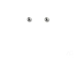 18k white gold 4mm ball earrings for kids, round silver studs