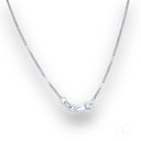 18k white gold box anklet with thin sterling silver chain and lobster clasp