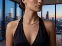 18K white gold V-shaped choker necklace back view