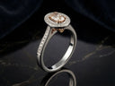 18K white gold 0.5ct champagne diamond halo engagement ring