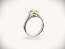 18K white gold diamond engagement ring 0.5ct two-tone halo design