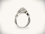 18k white gold diamond engagement ring 0.82ct twisted band