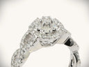 18k white gold diamond engagement ring 0.82ct cluster design