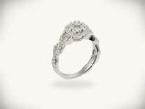 18k white gold diamond engagement ring 0.82ct round cut sparkle