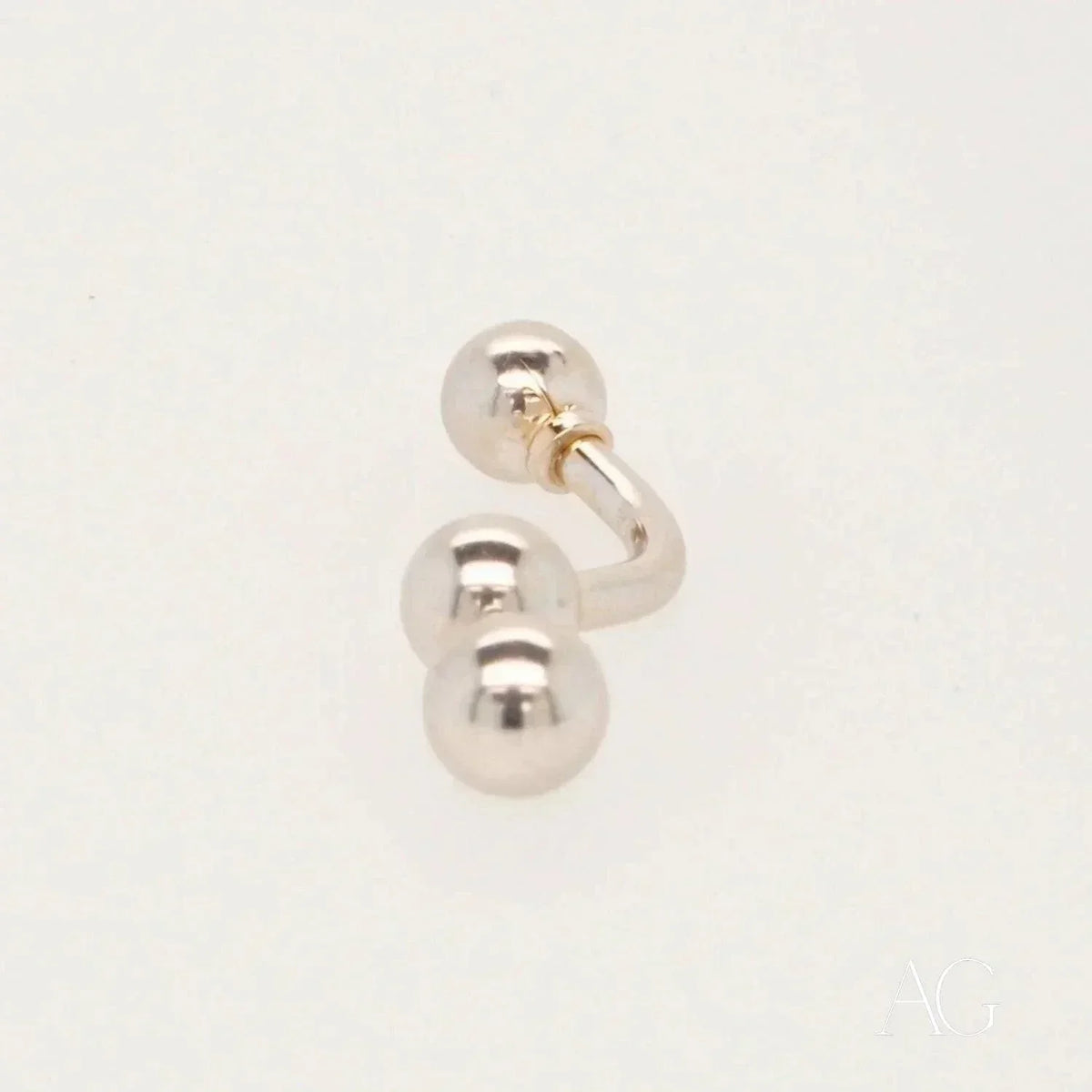 18k white gold elegance spiral barbell bellybutton piercing