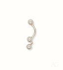 18k white gold bellybutton piercing with curved barbell and dangling bead