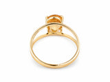 18K yellow gold ArtGold citrine ring with a single faceted citrine in a four-prong open basket, front view
