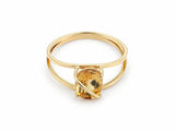 Top view of the 18K yellow gold ArtGold citrine ring showing the citrine and polished band