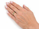 ArtGold 18K yellow gold half eternity emerald band worn on the finger