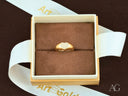 18k yellow gold heart ring with diamond cut in velvet box