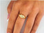 Yellow gold heart ring with pave diamonds, 18k gold signet with diamond cut 18k elegance