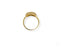 Yellow gold heart shape ring with pavé-set cubic zirconia and curved rectangular top
