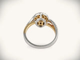 18K yellow & white gold diamond halo ring with 0.69ctw yellow diamond