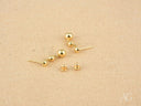Pair of 18k solid gold bead drop earrings with screw-back