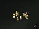 Pair of certified 18k solid gold bead dangle earrings with screw backs