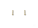 Elegant 18k solid gold 3-bead drop earrings in certified art gold jewelry