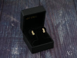 Certified 18k solid gold stars earrings in black velvet box