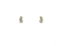 Certified 18k solid art gold jewelry: 3 Stars earrings, delicate vertical studs