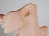 Gold-toned 4 Stars Ear Climber Earrings with chain texture