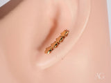 Certified 18k solid gold stars ear climber earrings with five connected stars