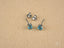 Blue Topaz stud earrings in 18k White Gold with butterfly backs, elegant art gold jewelry