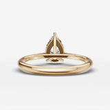 Cathedrale pear diamond setting in gold, top view