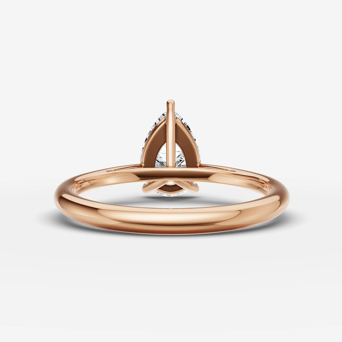 Cathedrale pear diamond setting in gold, view 12