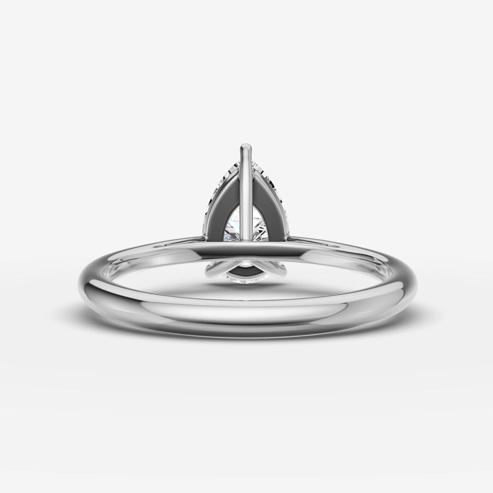 Cathedrale pear diamond setting in gold, view 18