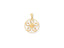 Gold Blooming Grace Flower Pendant with circular frame and cutout petals in 18k gold