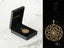 Ornate 18k gold Blossom Spark Flower Pendant with intricate mandala pattern and cubic zirconia